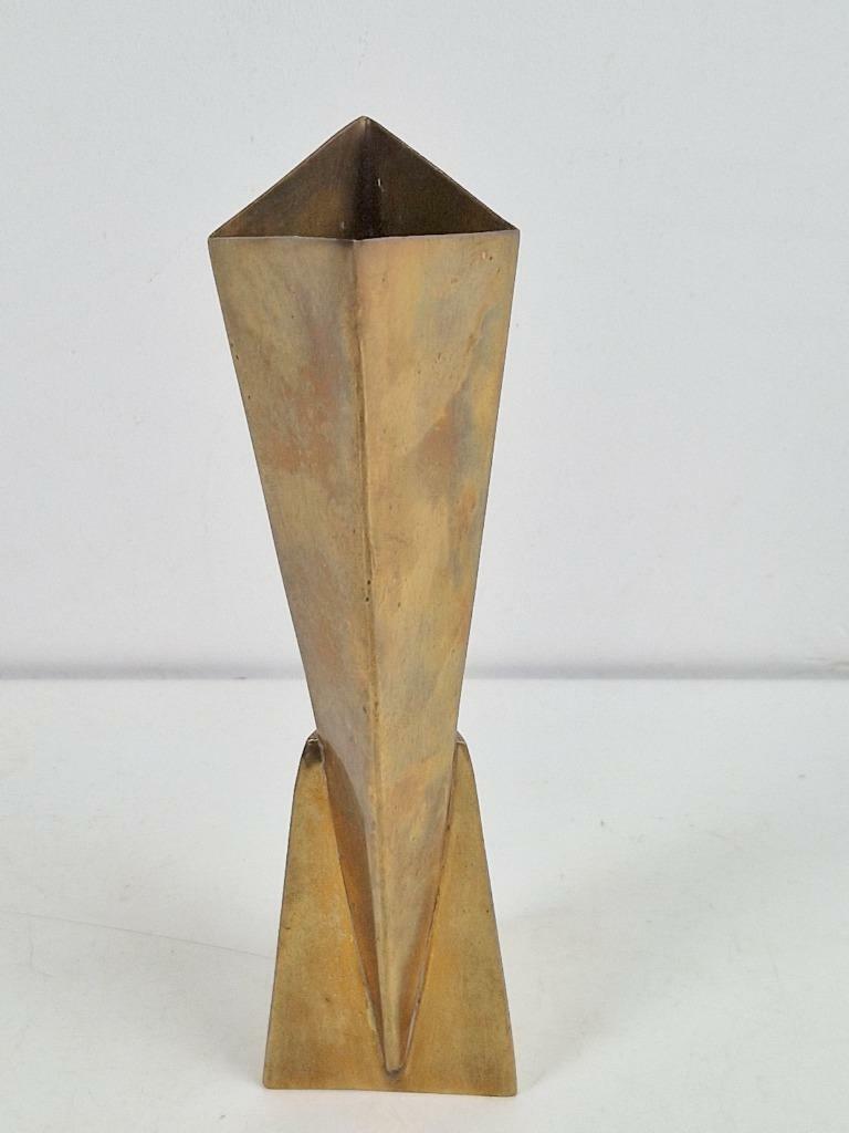 Vintage Vase Messing Versilbert 1930er Jahre 3
