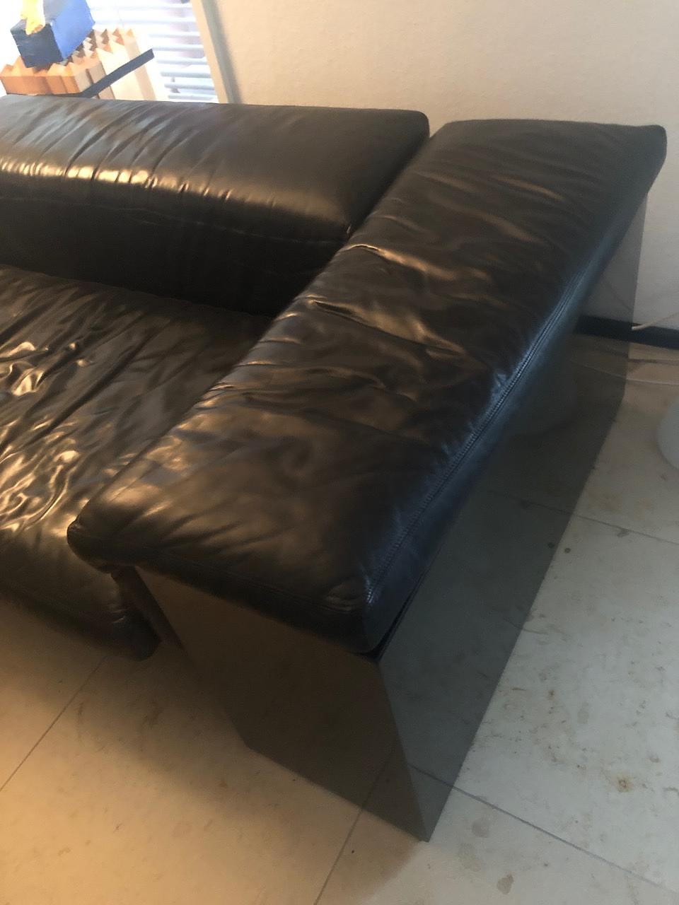 Brigadier Sofa 2-Sitzer Leder Schwarz 2