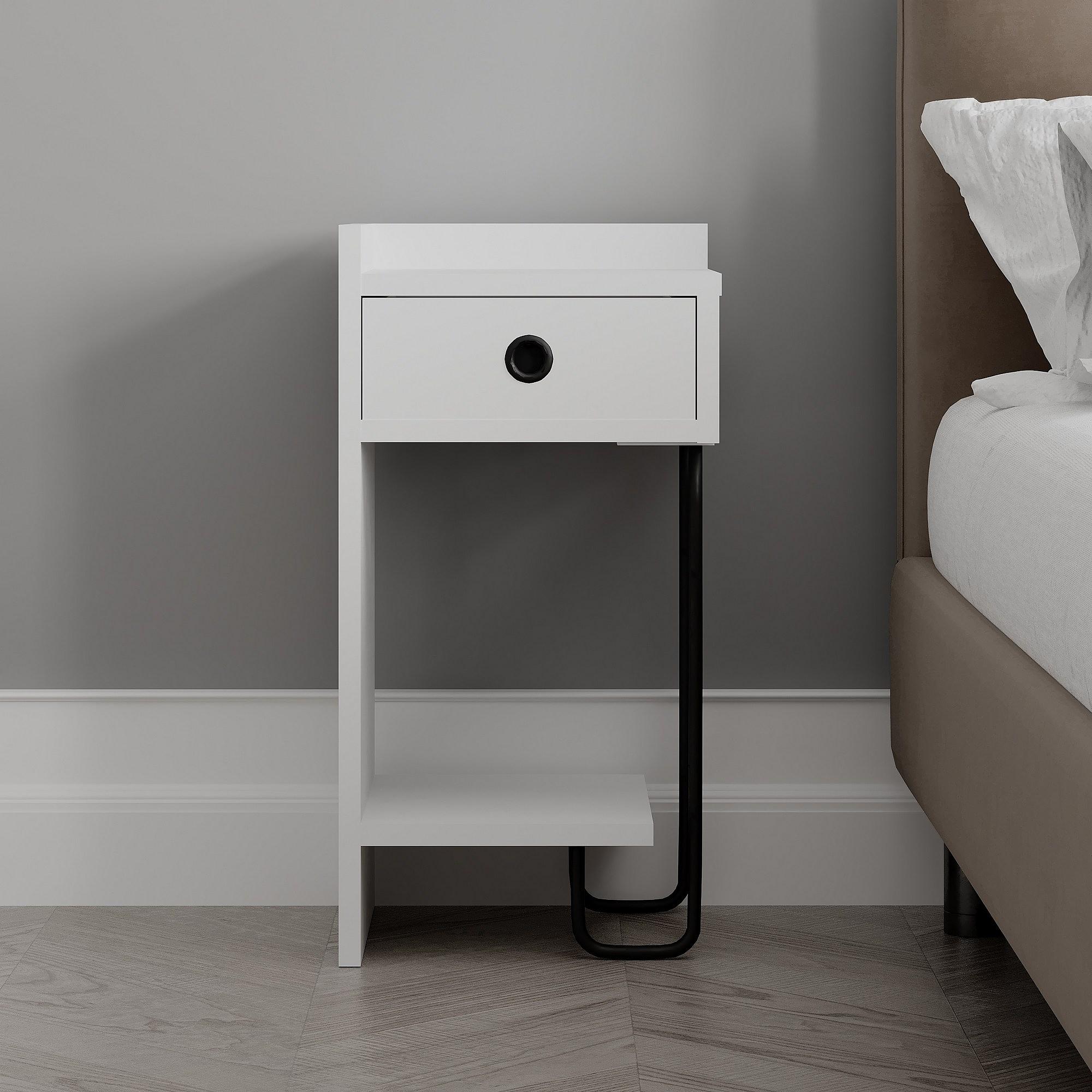 Sirius Bedside Table Left White 6