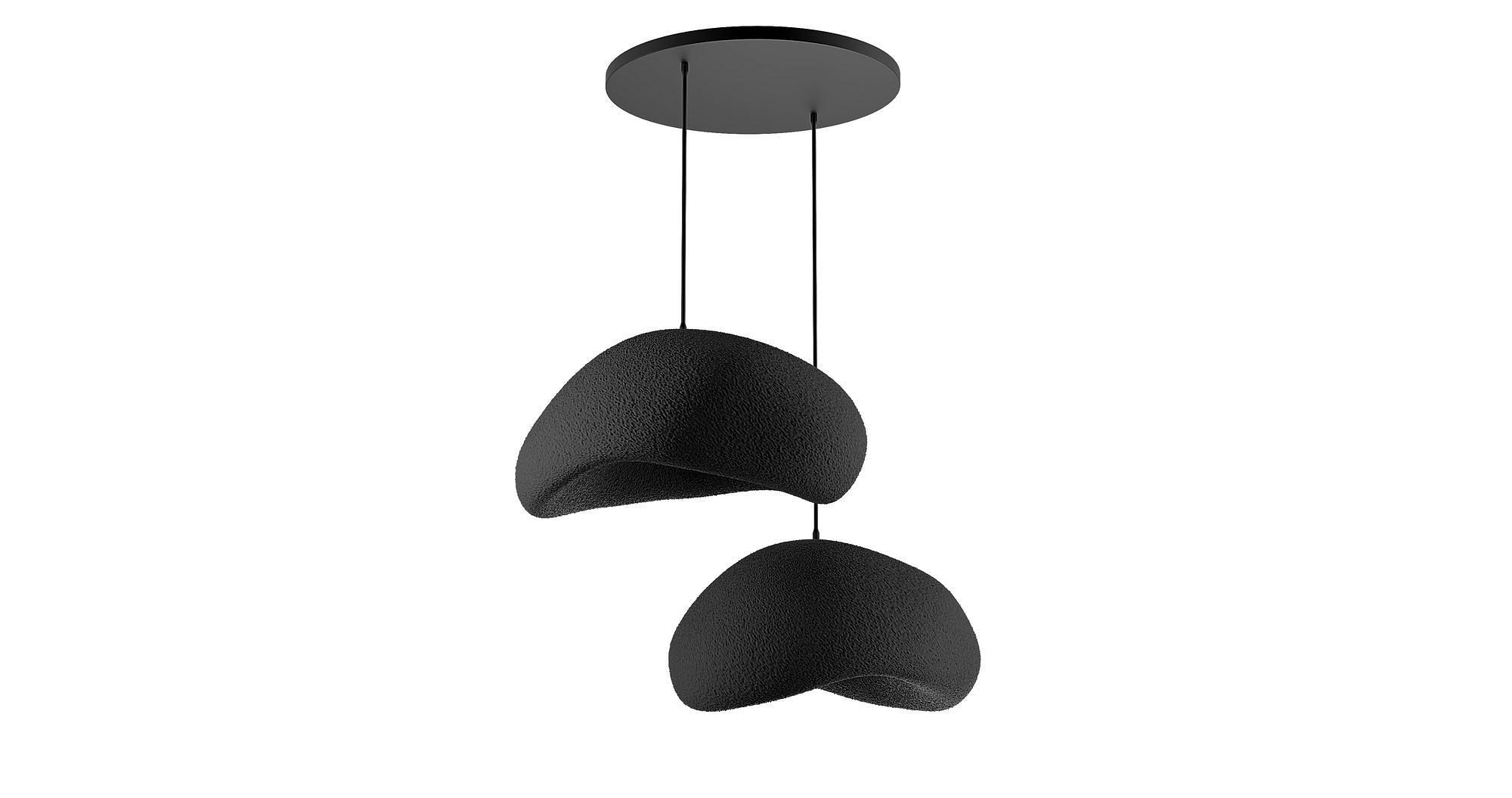 2-Flammig Wabi Sabi Grainbeams Pendelleuchte Schwarz 6