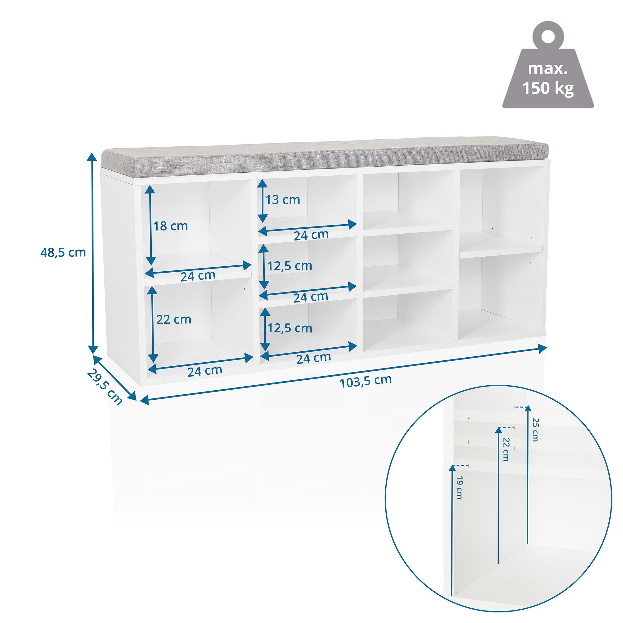 ESTHA 10 Shoe Rack White 5