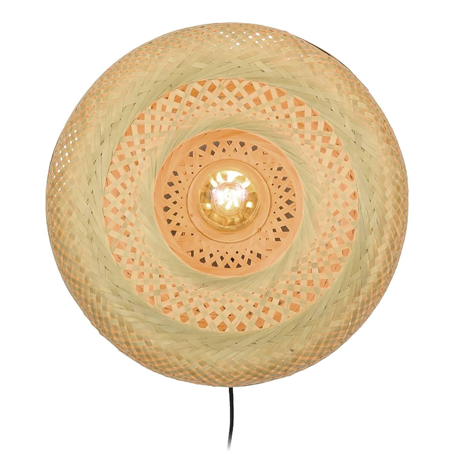 Wandleuchte Palawan Bambus Massiv Eisen Beige 1