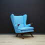 Vintage Armchair Teak Textile Blue 1960s 2