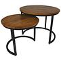 2x Ronin Beistelltisch Mangoholz Metall ø60cm 3