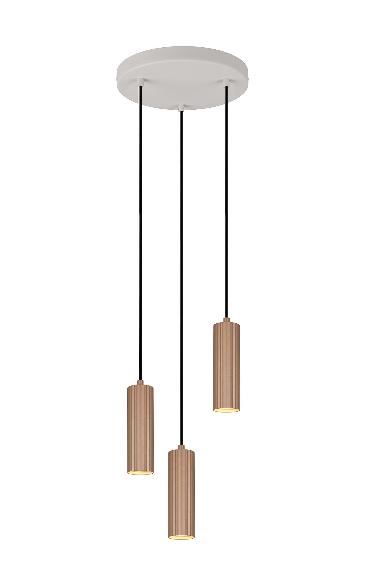 Pendelleuchte Soka 3-flammig Eisen Braun 2