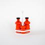Ceramic spice set red 1960s 2