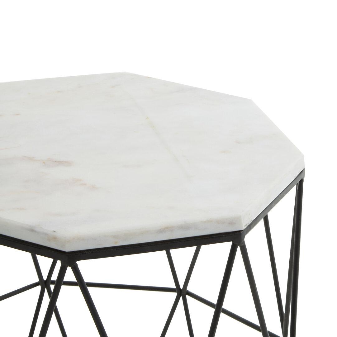 Shalimar Round Side Table Metal Marble 6