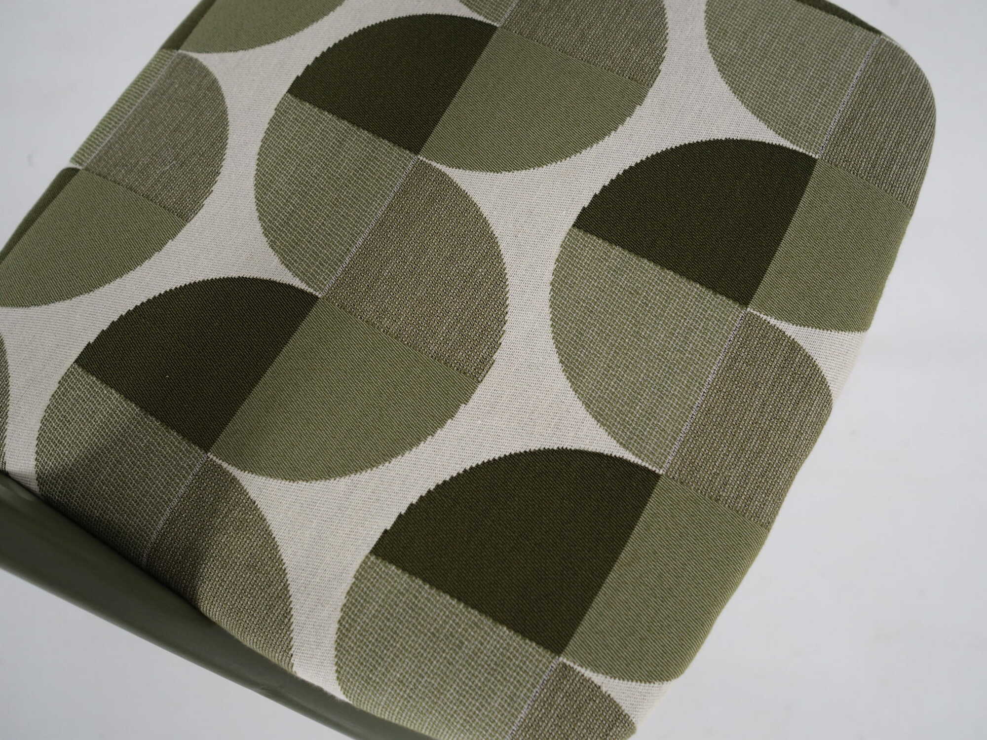 Vintage Chair Wood Fabric Green 1970s 8