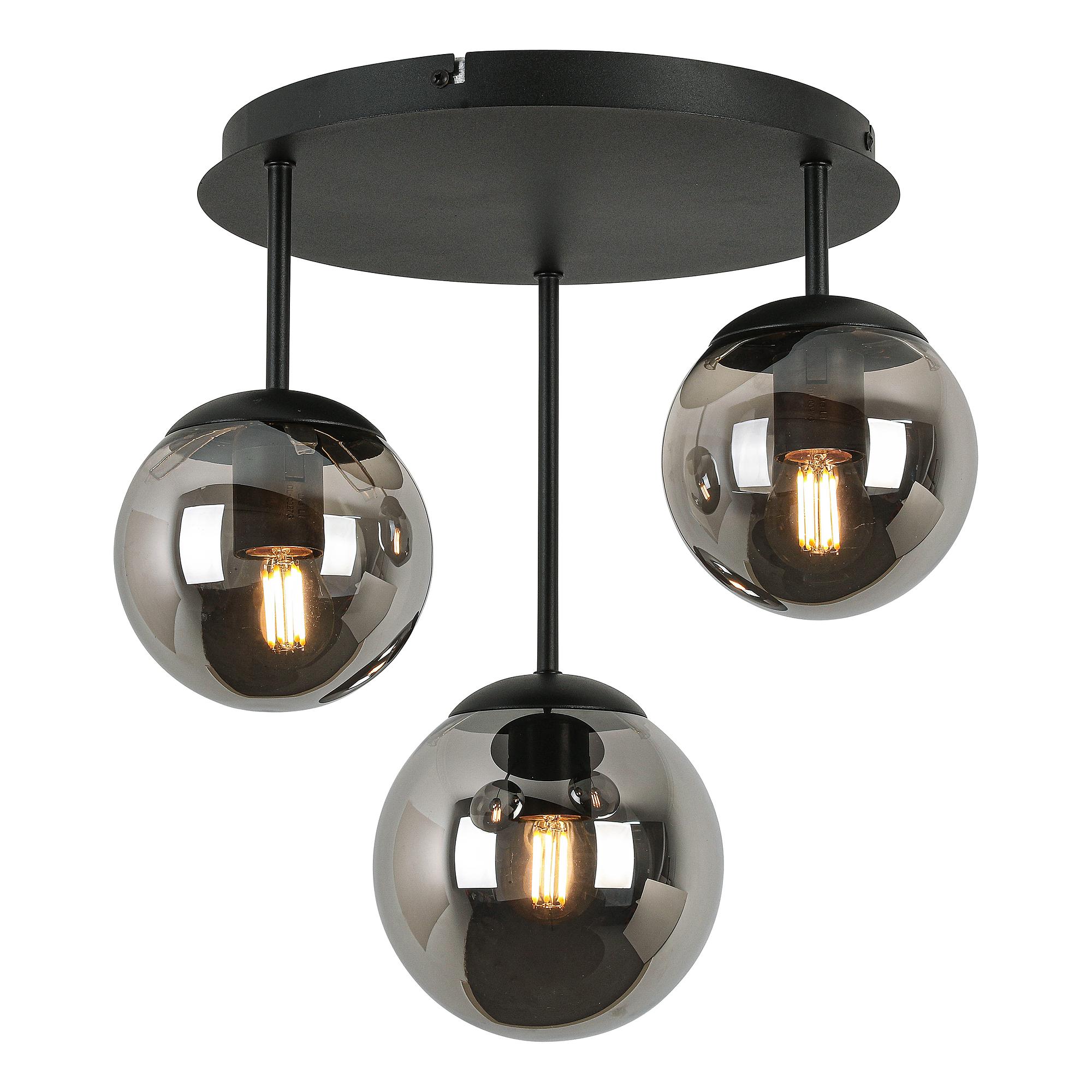 Susi Deckenleuchte Eisen Rauchglas Schwarz 4