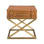 Eckbeistelltisch Leder Braun 2