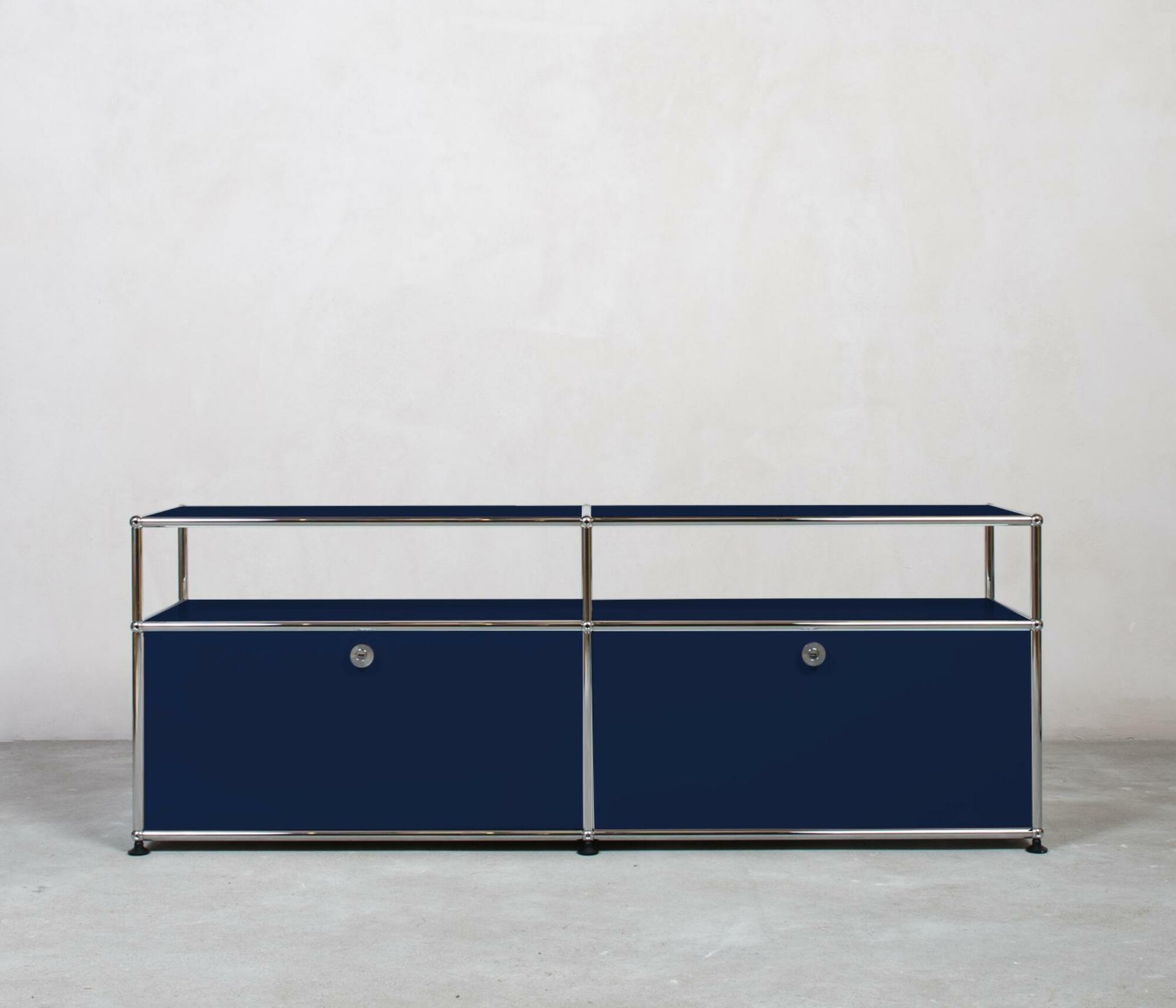 USM Haller Sideboard 2x1 Fächer Aufbau Stahlblau 0