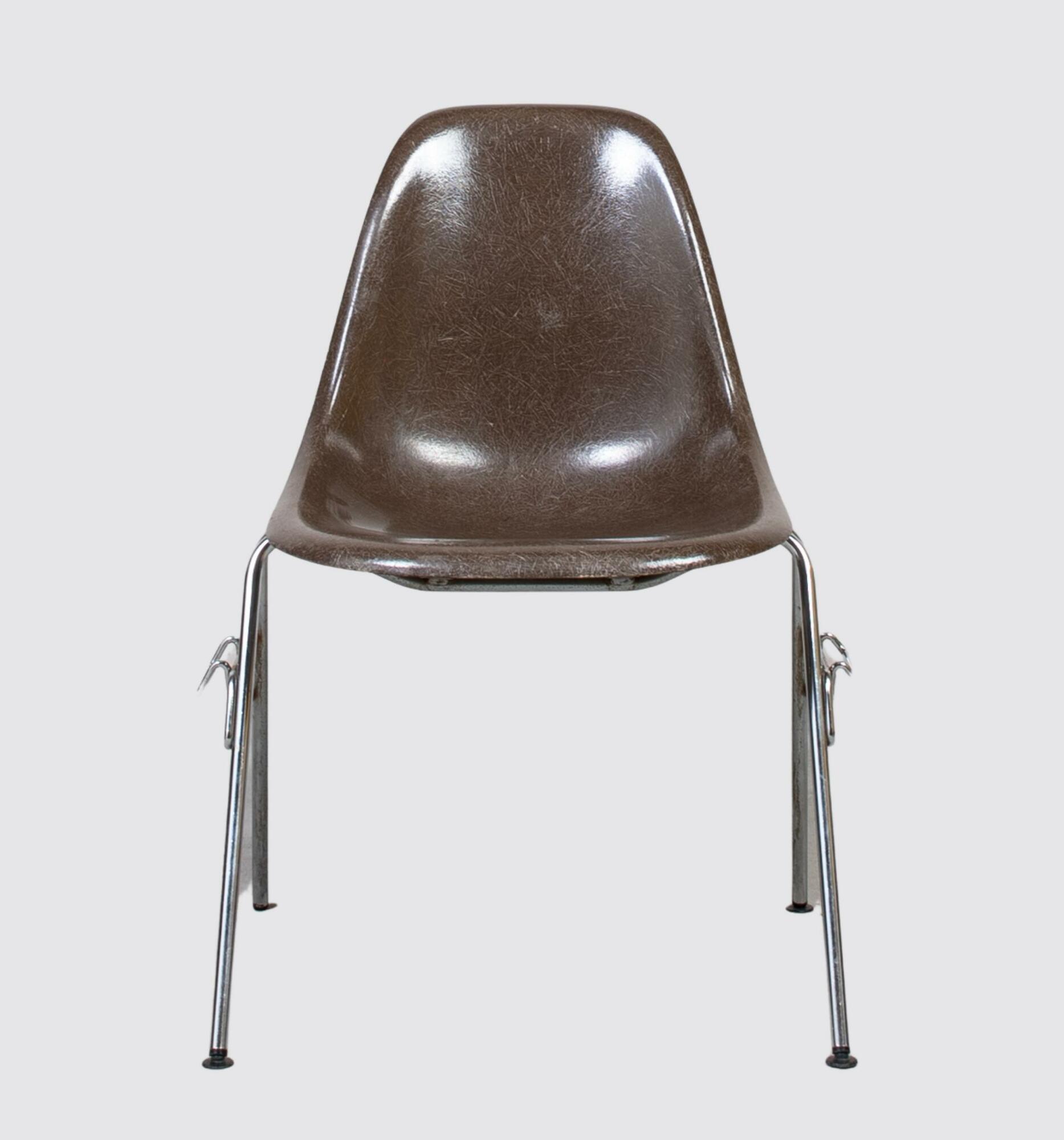 Eames Fiberglass Side Chair by Herman Miller Seal Brown 0