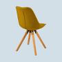2x Scandi Style Armlehnstuhl Webstoff Gelb 3