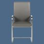 2er Set Freischwinger Echtleder Grau 1