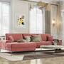 Ecksofa Rime mit Récamiere links Samt Rose 0
