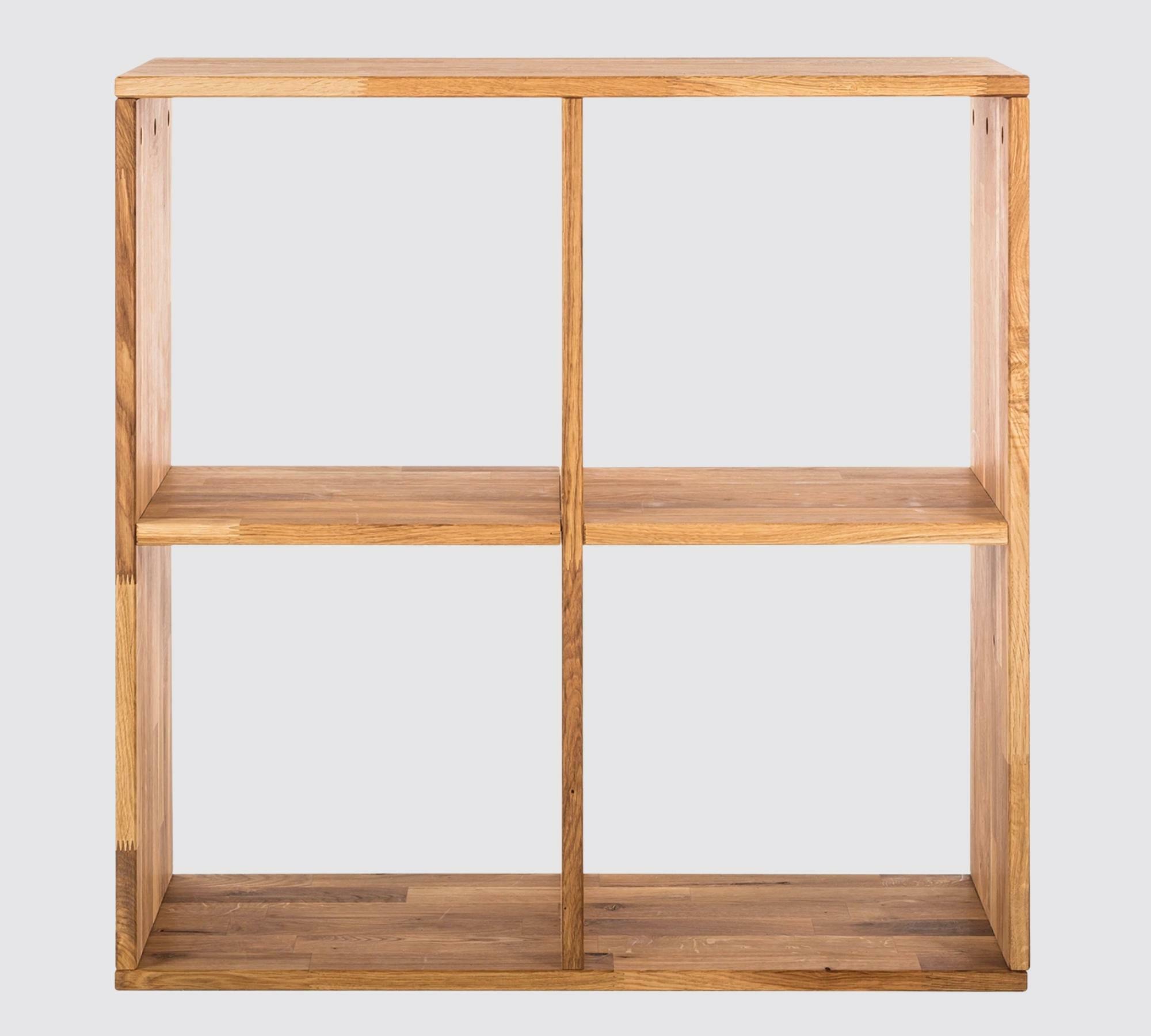 Quadratisches Holzregal Eiche 1
