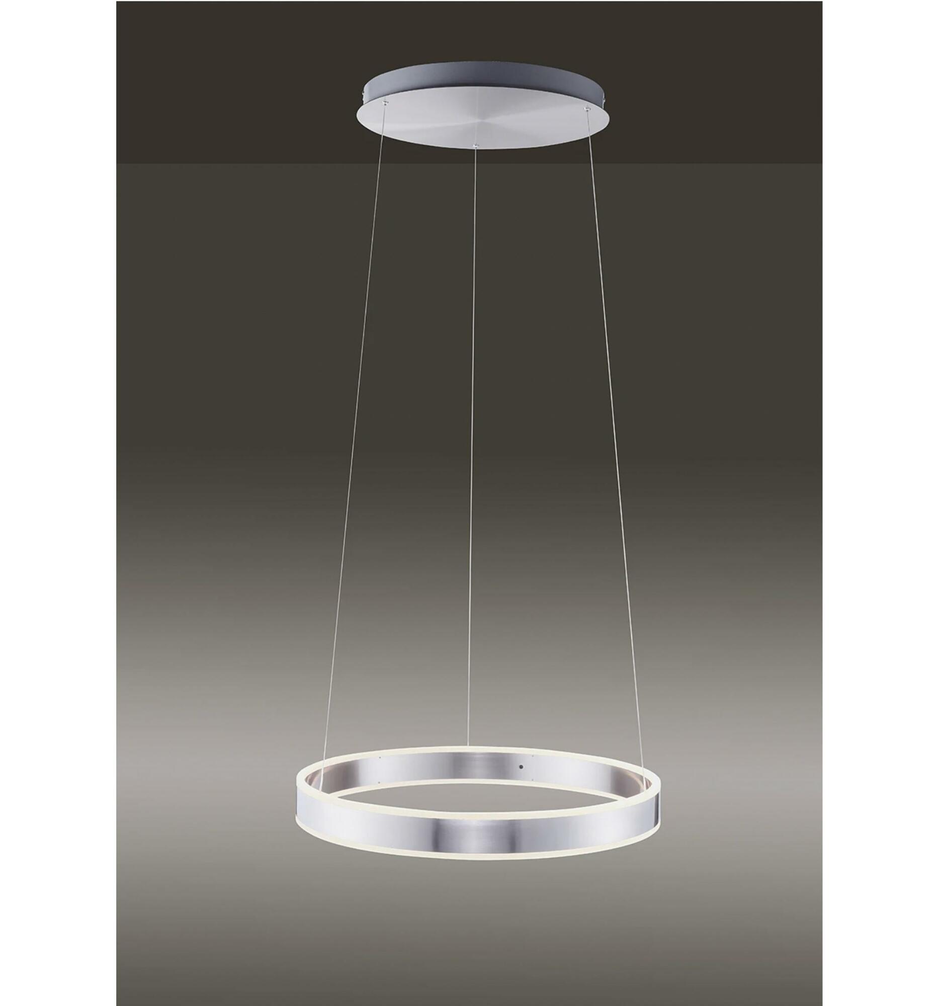 LED Pendelleuchte Circle Silber 1