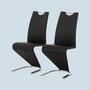 2x cantilever chairs with flat tube frame black 0