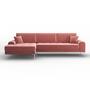 Ecksofa Rime mit Récamiere links Samt Rose 3
