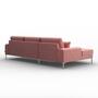 Ecksofa Rime mit Récamiere links Samt Rose 4