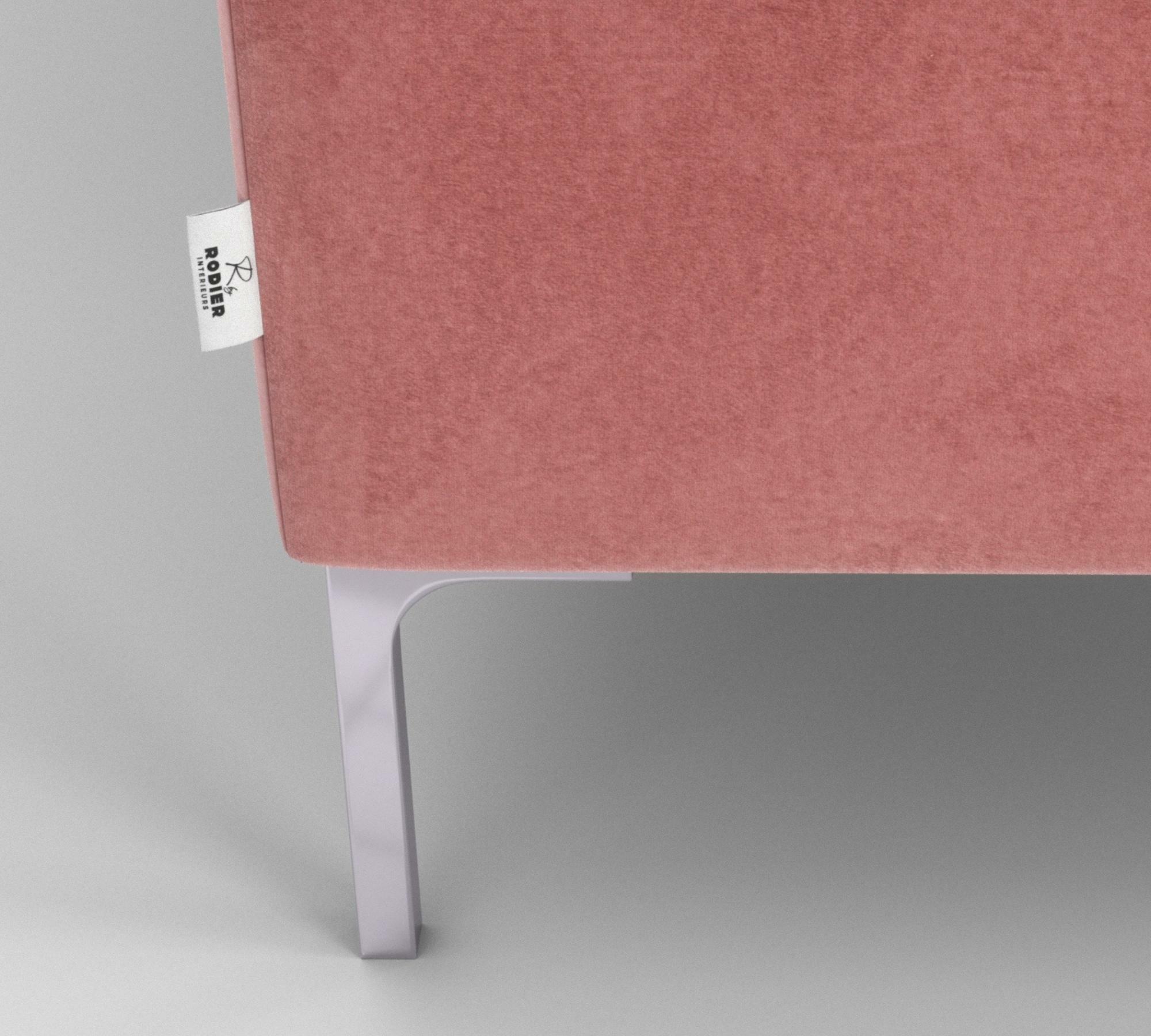 Ecksofa Rime mit Récamiere links Samt Rose 6