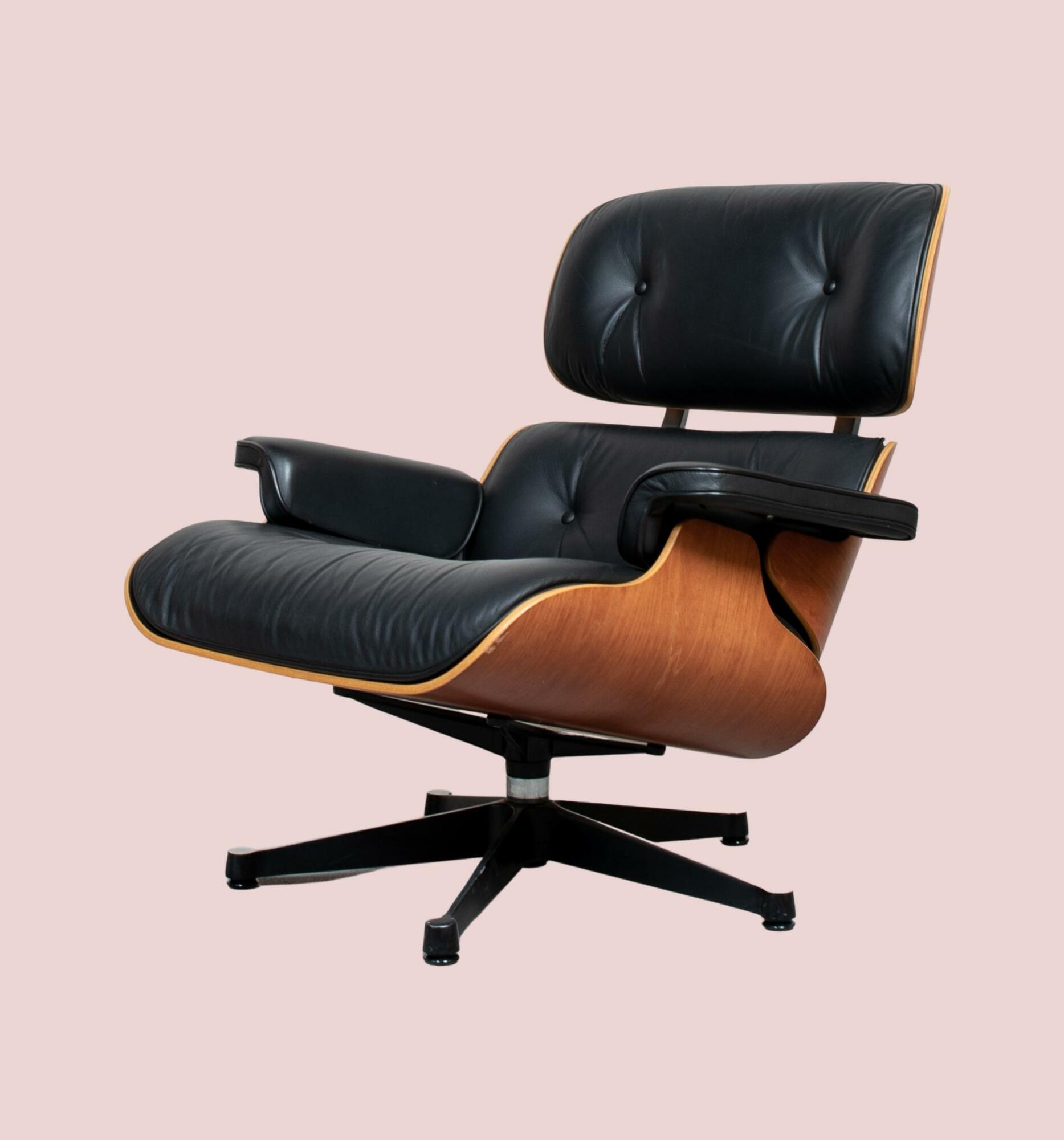 Eames Lounge Chair Vitra schwarzes Leder Palisanderholz 1