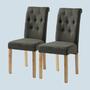 2x Upholstered chair tufted Anthracite mottled 0
