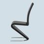 2x cantilever chairs with flat tube frame black 2