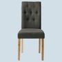 2x Upholstered chair tufted Anthracite mottled 1