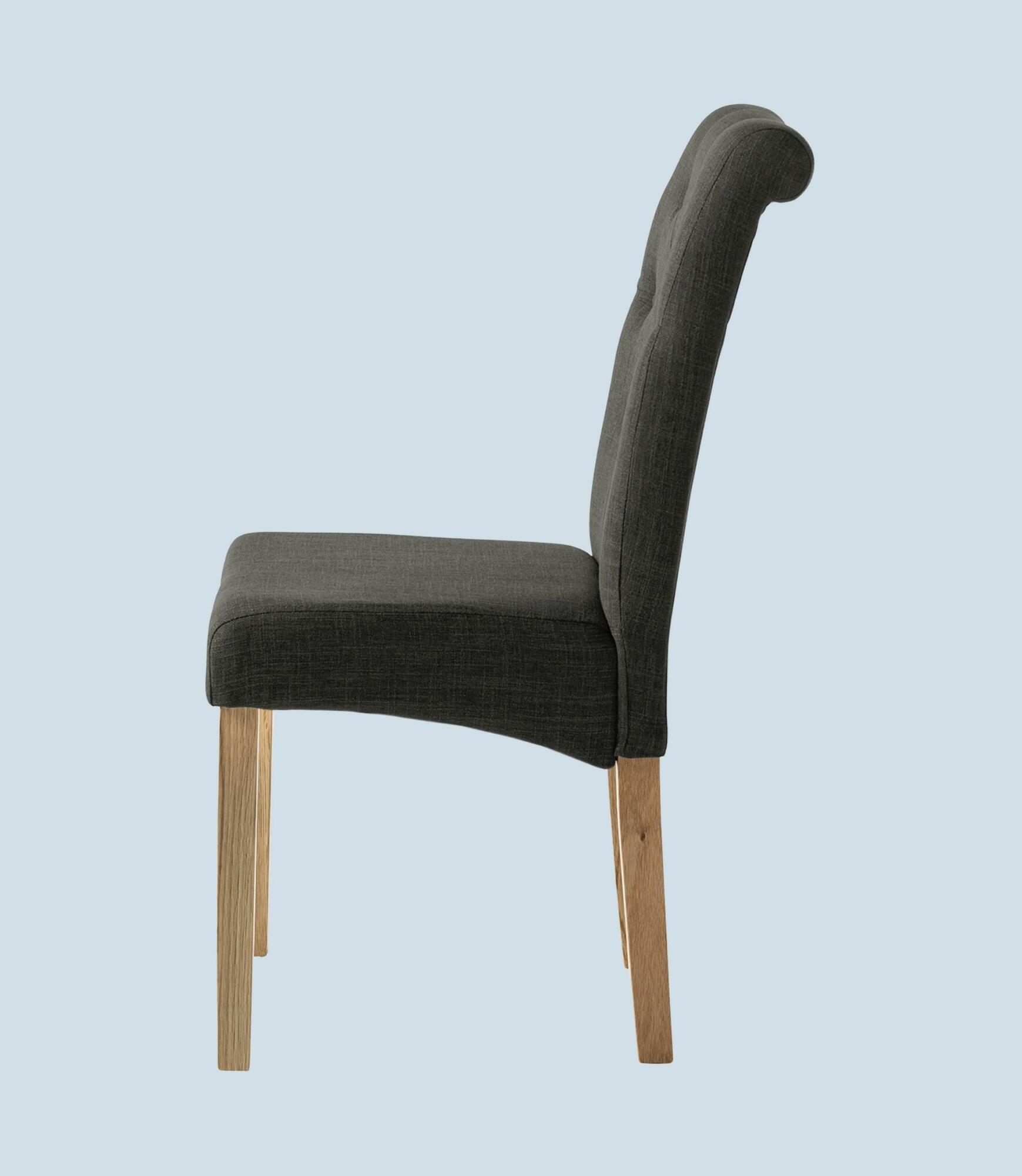 2x Upholstered chair tufted Anthracite mottled 2