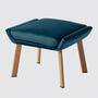 Ohrensessel + Hocker Samt Marineblau 5