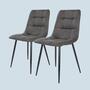 2x Dining chair microfiber grey 0