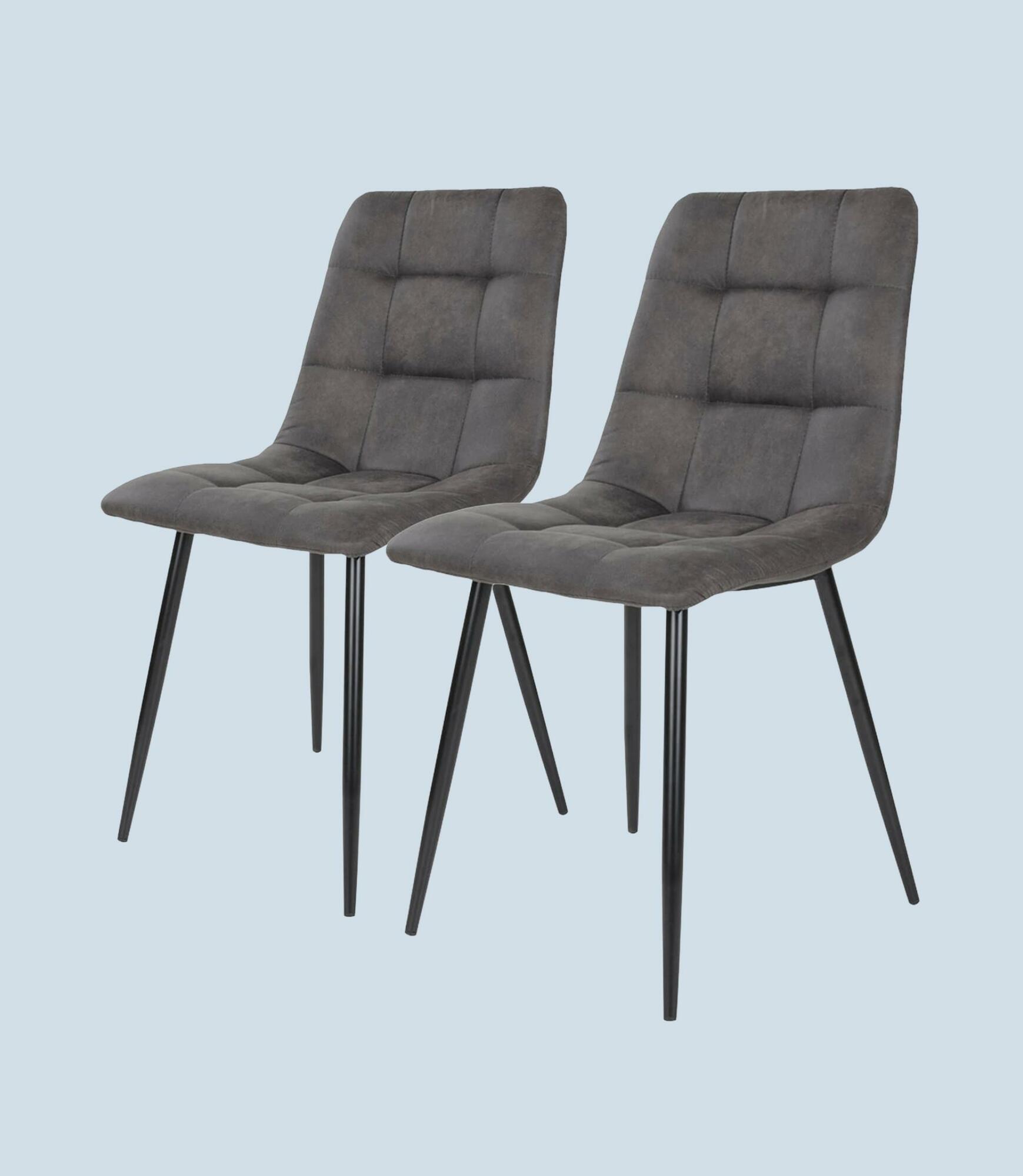 2x Dining chair microfiber grey 0