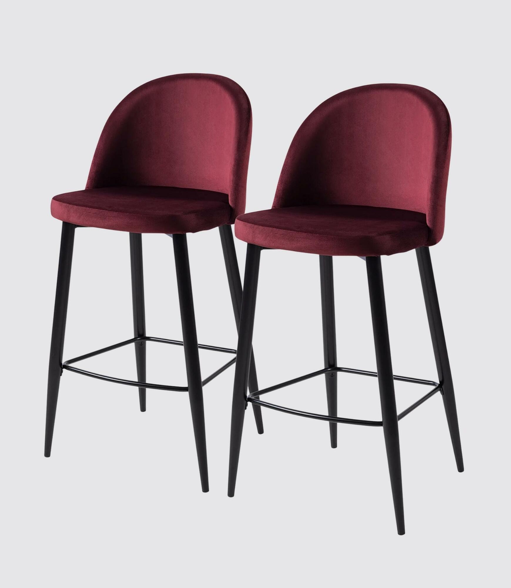 2x Barstuhl Samt Bordeaux  0