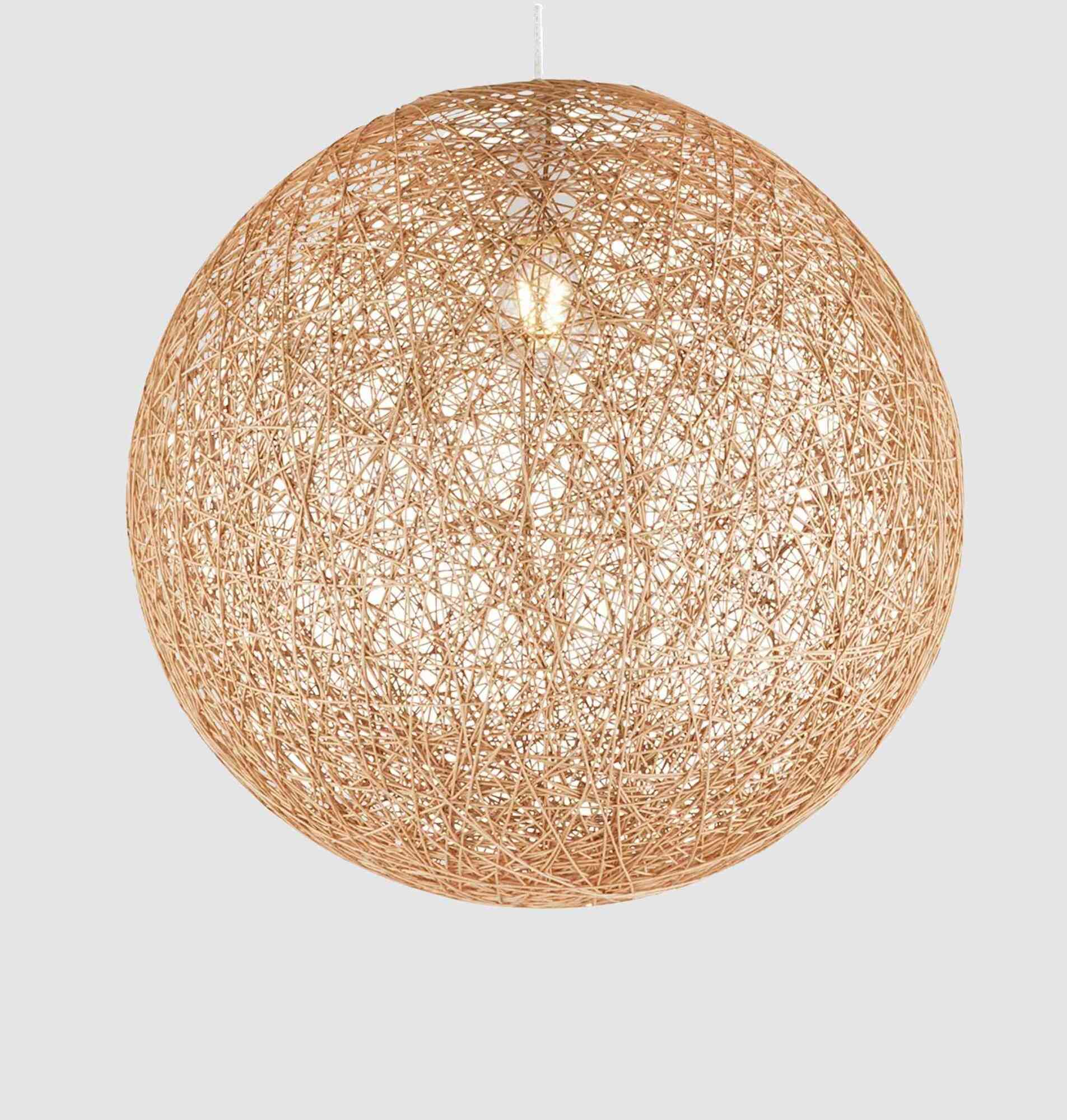 Pendelleuchte aus Papiergeflecht in Beige 0