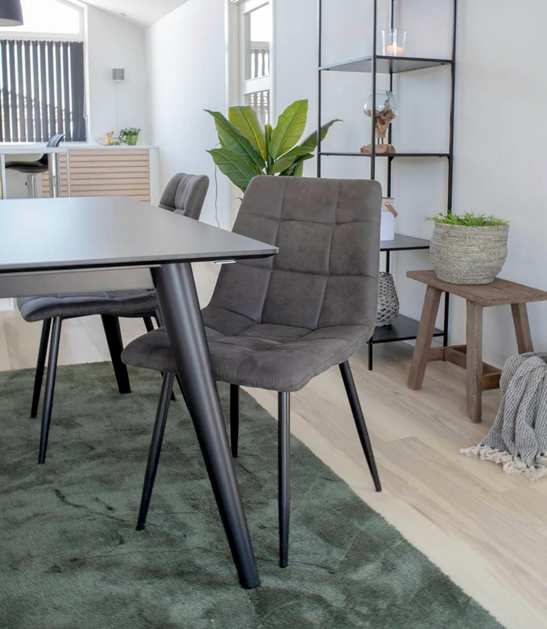 2x Dining chair microfiber grey 4