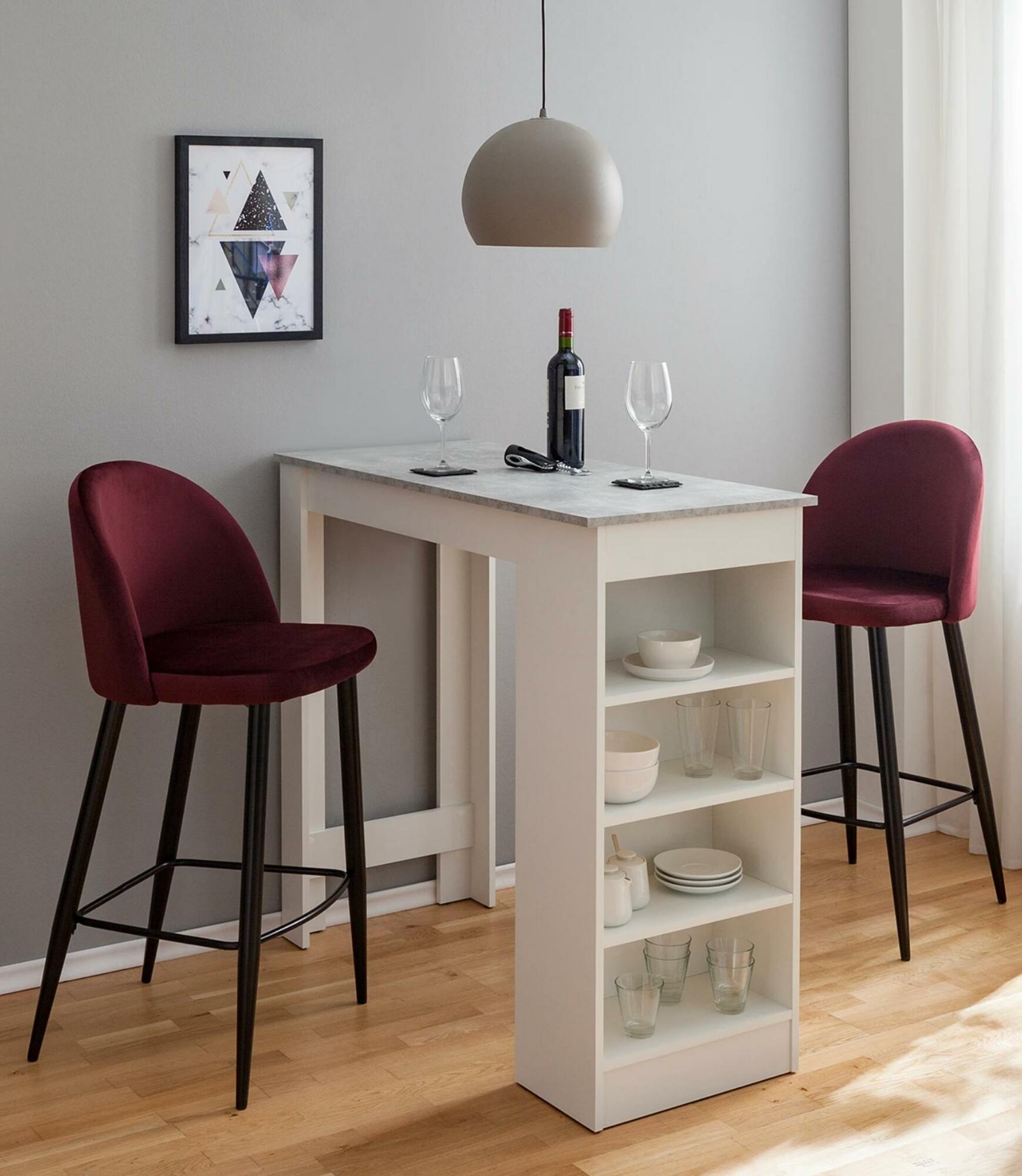 2x Barstuhl Samt Bordeaux  6