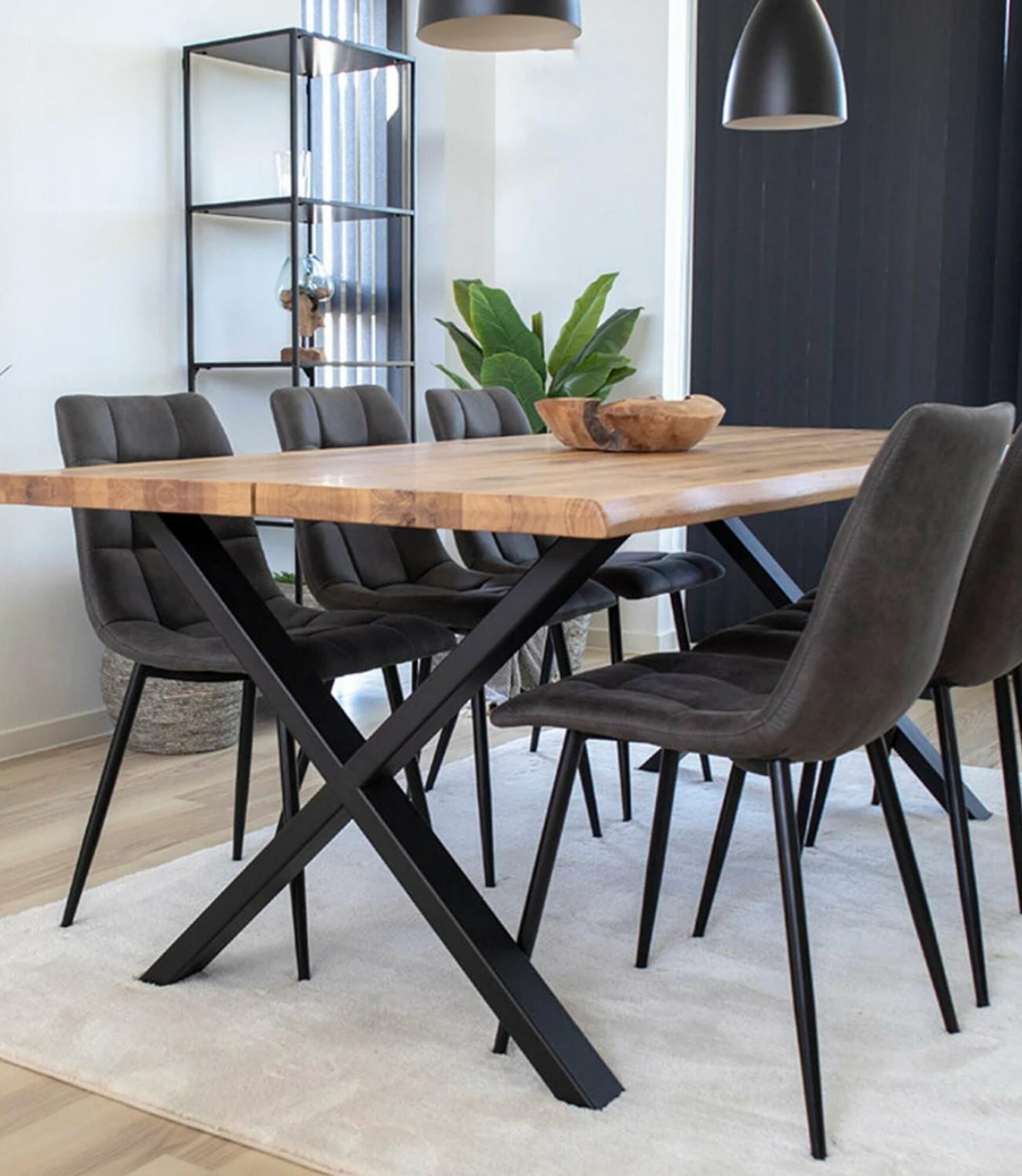 2x Dining chair microfiber grey 5