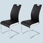 2x Freischwinger Lederimitat Schwarz / Weiß  0