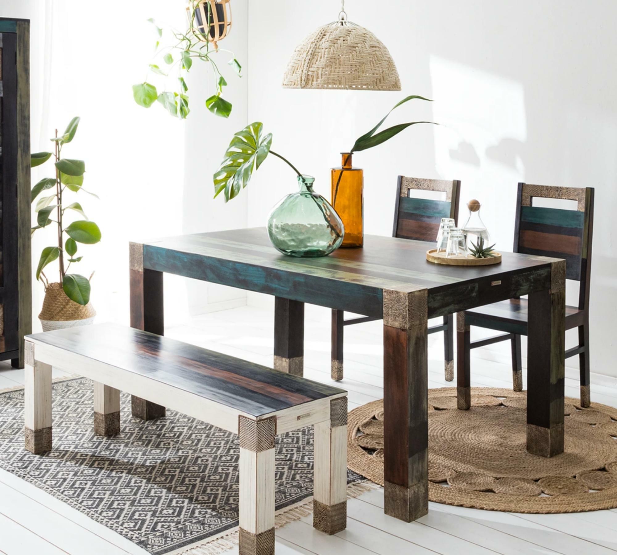 2x Esszimmerstuhl Mangoholz Ethno Look 7