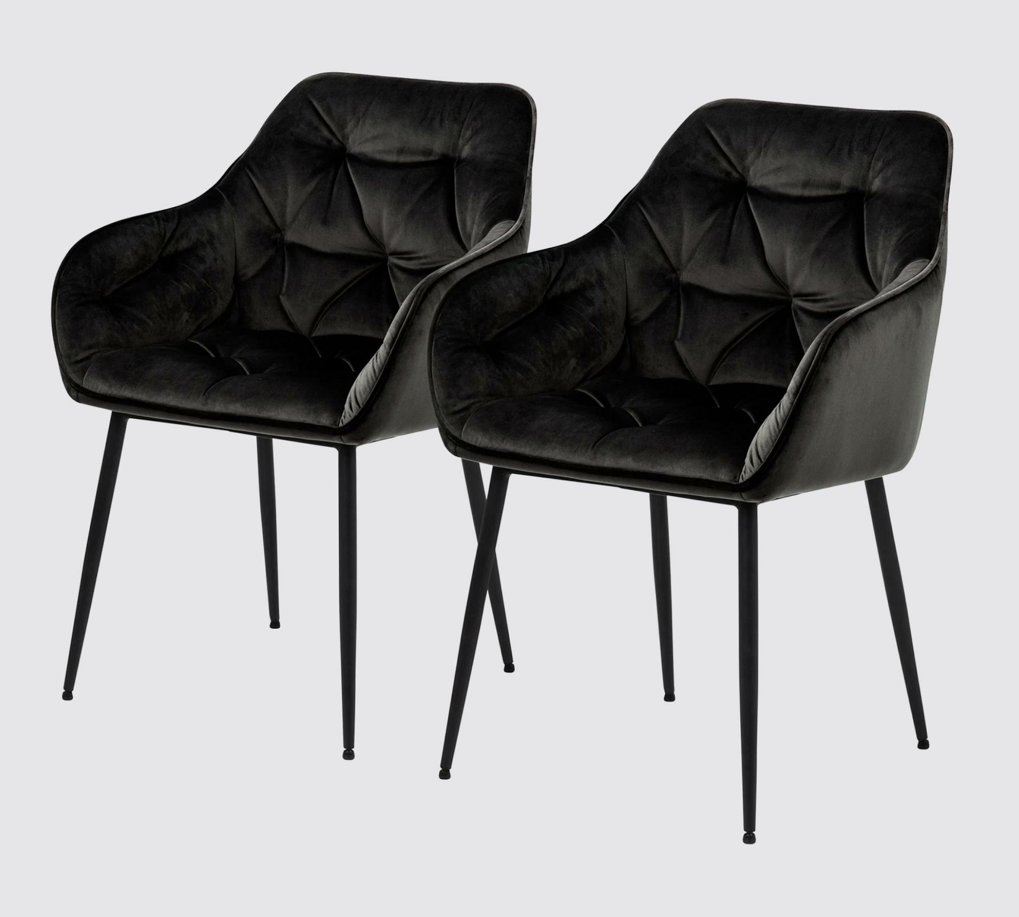 2x Armchair Velvet Brown-Grey 0