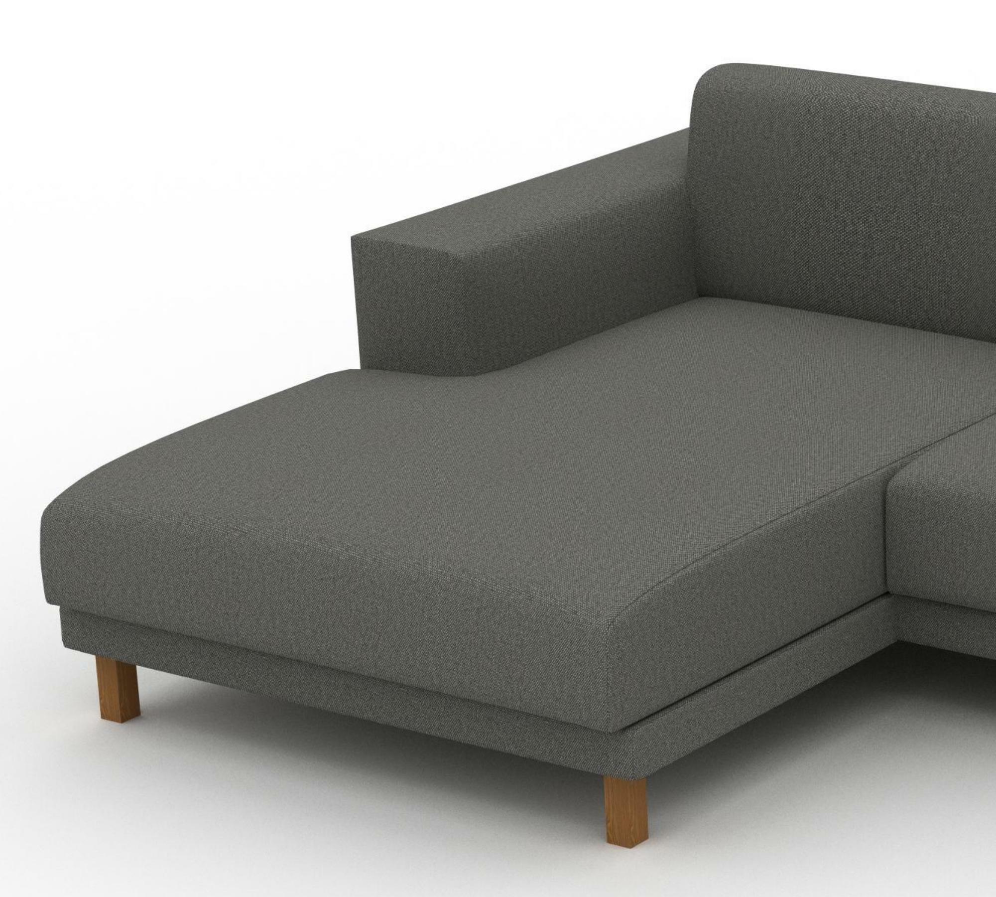 Tyme 3-Sitzer Sofa Récamiere Links Kiesgrau und Eiche 2