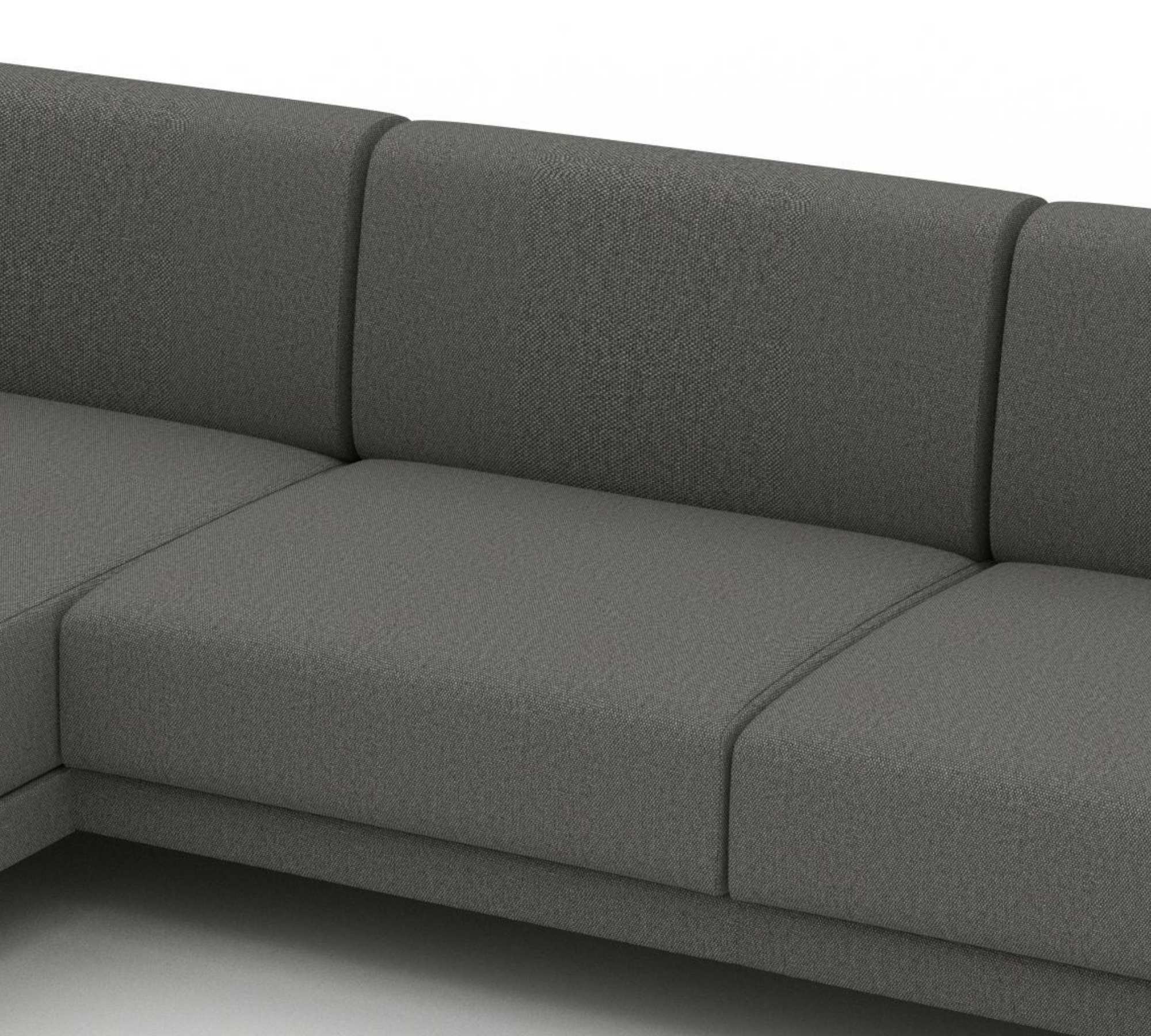Tyme 3-Sitzer Sofa Récamiere Links Kiesgrau und Eiche 3