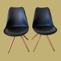 Set: 4x Schalenstuhl mit Holz-Teleskopbeinen Schwarz 0