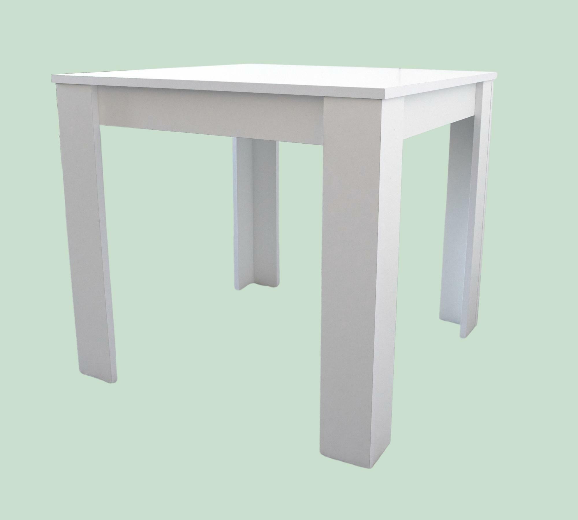 Minimalistischer quadratischer Tisch Weiß 0