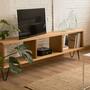 TV Bank aus Holz mit drei Fächern Ipe 0