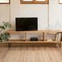 TV Bank aus Holz mit drei Fächern Ipe 1