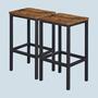 2x Bar stools in rustic look with black legs 0