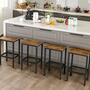 2x Bar stools in rustic look with black legs 3