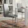2er Set Freischwinger Echtleder Grau 8